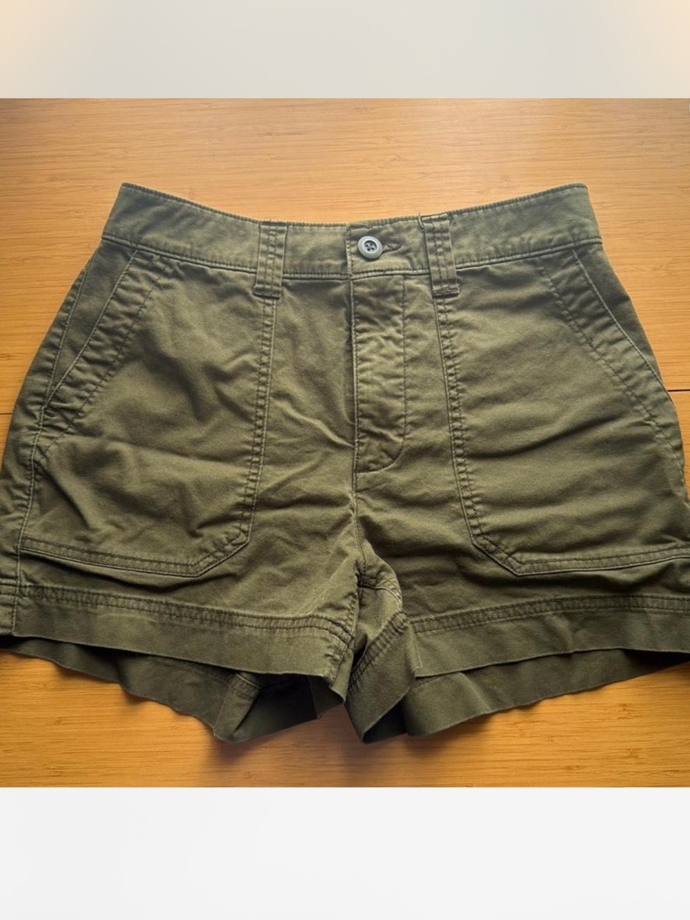 Old Navy Olive Green High-Rise Utility Shorts - Picture 2 of 4